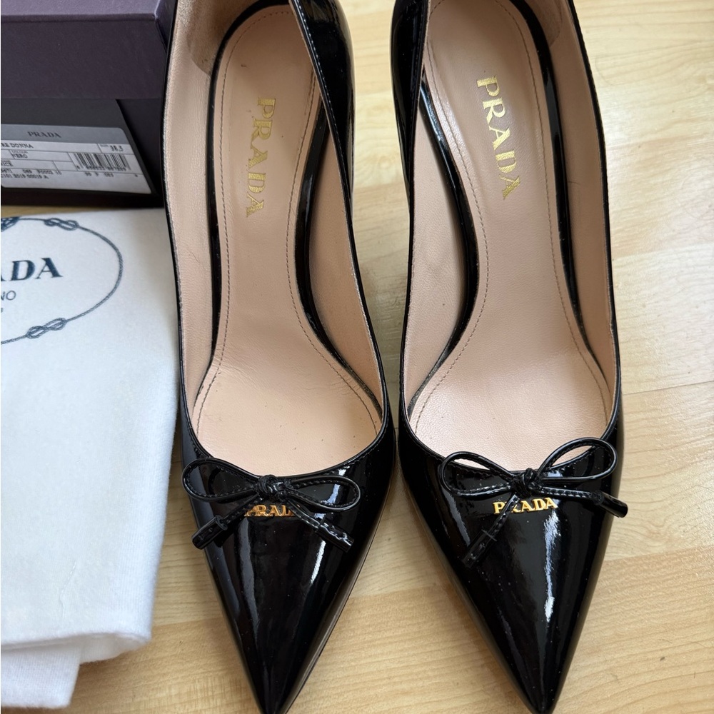 Prada Black Patent Leather Heels